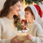 Luz nocturna LED personalizada con nombre y base de madera decoración para habitación regalo de Navidad para bebés y niños