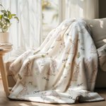 Personalisierte Wildblume Kaninchen weiche Decke mit Namen Home Decor Jahrestag Geburtstag Geschenk für Familie Baby