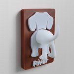 Porte laisse pour chien imprimé en 3D avec nom Décoration murale Anniversaire Pendaison de crémaillère Cadeau pour propriétaire de chien amoureux