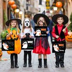 Spersonalizowana duża przenośna czarna torba na ramię z imieniem i nazwiskiem na Halloween dla dzieci