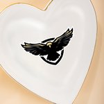Personlig College Logo Design Hjärtform Keramisk Trinket Smyckeskål Heminredning Examensgåva för akademiker Kvinnor