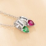 Collana personalizzata con pietre di nascita del cuore della famiglia con 1-5 nomi Gioielli delicati Anniversario Festa della mamma Regalo di compleanno per la mamma nonna