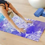 Serviette de Yoga Super Absorbante avec Nom et Poche Accessoires de Sport Cadeau d'Anniversaire pour Femme