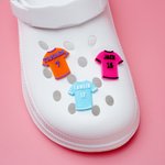 Personalised 3D Printing Multicolour Soccer Jersey Shoe Charms with Name and Number Shoes Decoration Daily Wear Gift for Sports Lovers