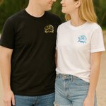 T-shirt personnalisé Just Married Mrs Mr Multicolore 100% coton avec nom Mariage Bridal Shower Honeymoon Gift for Bride Groom Couple
