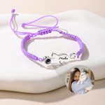 Gato personalizado ajustable foto proyección pulsera con nombre aniversario cumpleaños regalo para los amantes del gato