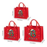 Cappello di Babbo Natale personalizzato con luci colorate Borsa regalo riutilizzabile in iuta rossa con iniziali e nome Regalo di Natale per la famiglia e i bambini