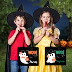 Spersonalizowana duża przenośna czarna torba na ramię z imieniem i nazwiskiem na Halloween dla dzieci