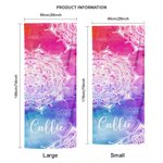 Serviette de Yoga Super Absorbante avec Nom et Poche Accessoires de Sport Cadeau d'Anniversaire pour Femme