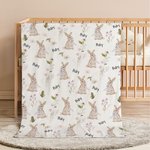 Personalisierte Wildblume Kaninchen weiche Decke mit Namen Home Decor Jahrestag Geburtstag Geschenk für Familie Baby