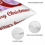 Personalizzato Merry Christmas Cute Cartoon Character Plaid Throw Pillow Cover con nome Home Decor Regalo di Natale per gli amici di famiglia