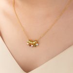 Collana personalizzata con pietre di nascita del cuore della famiglia con 1-5 nomi Gioielli delicati Anniversario Festa della mamma Regalo di compleanno per la mamma nonna