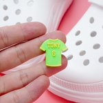 Personalised 3D Printing Multicolour Soccer Jersey Shoe Charms with Name and Number Shoes Decoration Daily Wear Gift for Sports Lovers