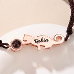 Gato personalizado ajustable foto proyección pulsera con nombre aniversario cumpleaños regalo para los amantes del gato