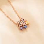 Collana personalizzata con pietre di nascita del cuore della famiglia con 1-5 nomi Gioielli delicati Anniversario Festa della mamma Regalo di compleanno per la mamma nonna