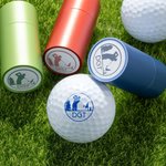Personalized Monogram Initial Colorful Golf Ball Stamp with Metal Storage Box Golf Accessory Birthday Gift for Golf Player