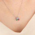 Collana personalizzata con pietre di nascita del cuore della famiglia con 1-5 nomi Gioielli delicati Anniversario Festa della mamma Regalo di compleanno per la mamma nonna