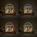 Lámpara de noche de acrílico personalizada con nombre y base de madera de animales de la selva Acuarela Decoración de habitaciones Regalo de cumpleaños de Navidad para niñas Niños