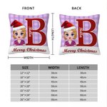 Personalizzato Merry Christmas Cute Cartoon Character Plaid Throw Pillow Cover con nome Home Decor Regalo di Natale per gli amici di famiglia