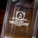 Carafe à sceau vintage personnalisée avec 2 verres avec initiales, nom et date Cadeau d'anniversaire de Noël pour homme