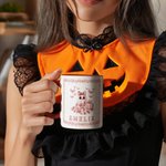 Spersonalizowany kubek ceramiczny Toile De Jouy Ghost Pumpkin 11 uncji z imieniem Cukierek albo psikus Prezent na Halloween dla dzieci