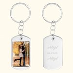 Gepersonaliseerde Foto Sleutelhanger Ketting met Gegraveerde Tekst Verjaardagscadeau voor Familie en Vrienden