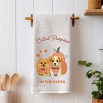 Henkilökohtainen kurpitsa Pet Photo Imukykyinen pehmeä vohveli teepyyhe 1-2 nimellä Fall Kitchen Decor Halloween kiitospäivä lahja lemmikkieläinten omistajille ystäville