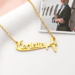 Personalised Airplane Sterling Silver Name Women Necklace Dainty Jewellery Birthday Anniversary Gift for Travel Lovers Pilots Flight Attendants