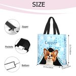 Personalised Cartoon Dog Pet Large Capacity Tote Bag with Name Daily Use Anniversary Birthday Gift for Pet Lover Owner Woman