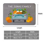 Personalized Pumpkin Farm Truck Non-Slip Doormat with Text Home Decor Halloween Autumn Gift for Family Friends
