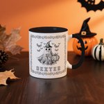 Spersonalizowany kubek ceramiczny Toile De Jouy Ghost Pumpkin 11 uncji z imieniem Cukierek albo psikus Prezent na Halloween dla dzieci