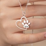 Collier personnalisé en forme de cœur avec nom Bijoux délicats Utilisation quotidienne Cadeau d'anniversaire pour les amoureux des chiens