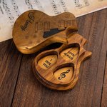 Personalized Wooden Guitar Picks with Storage Case Engraved Holder Box for Pick Set Gift for Guitar Player Musician Birthday Gift Idea