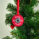 Personlig vektskive julepynt med tekst og bånd Gym juletre Hjemmeinnredning Bursdag julegave til treningsentusiast
