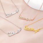 Personalised Airplane Sterling Silver Name Women Necklace Dainty Jewellery Birthday Anniversary Gift for Travel Lovers Pilots Flight Attendants