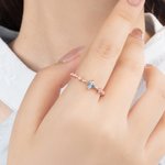 Personlig romantisk blommig ring med födelsestenar Födelsedagspresent för kvinnor Fru Mamma