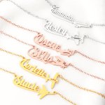 Personalised Airplane Sterling Silver Name Women Necklace Dainty Jewellery Birthday Anniversary Gift for Travel Lovers Pilots Flight Attendants