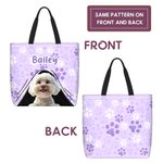 Personalised Cartoon Dog Pet Large Capacity Tote Bag with Name Daily Use Anniversary Birthday Gift for Pet Lover Owner Woman