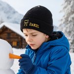 Cappello Beanie personalizzato con ricamo animale multicolore con nome Accessori caldi Regalo di compleanno per bambini adulti