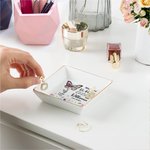 Personalized Butterfly Birth Flower Ceramic Ring Dish Jewellery Tray with Name Mothers' Day Birthday Gift for Women