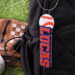Personalized Baseball Softball 3D Name Keychain Bag Pack Tag Back to School Team Gift for Baseball Softball Lover