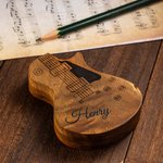Personalized Wooden Guitar Picks with Storage Case Engraved Holder Box for Pick Set Gift for Guitar Player Musician Birthday Gift Idea
