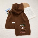Personalised Multicolor Embroidered Highland Cow Soft Warm Scarf with Name Winter Accessories Birthday Gift for Highland Cow Lover