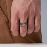 Henkilökohtainen 1-2 Birthstones Cross Promise Ring kaiverrettu nimi ja teksti Dainty korut syntymäpäivä vuosipäivä lahja Christian Men
