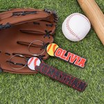 Personalized Baseball Softball 3D Name Keychain Bag Pack Tag Back to School Team Gift for Baseball Softball Lover
