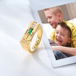 Henkilökohtainen 1-2 Birthstones Cross Promise Ring kaiverrettu nimi ja teksti Dainty korut syntymäpäivä vuosipäivä lahja Christian Men