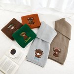 Personalised Multicolor Embroidered Highland Cow Soft Warm Scarf with Name Winter Accessories Birthday Gift for Highland Cow Lover