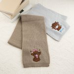 Personalised Multicolor Embroidered Highland Cow Soft Warm Scarf with Name Winter Accessories Birthday Gift for Highland Cow Lover