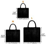 Sac à main en lin noir avec initiales et nom Cadeau d'Halloween pour garçons filles