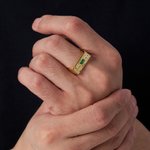 Henkilökohtainen 1-2 Birthstones Cross Promise Ring kaiverrettu nimi ja teksti Dainty korut syntymäpäivä vuosipäivä lahja Christian Men